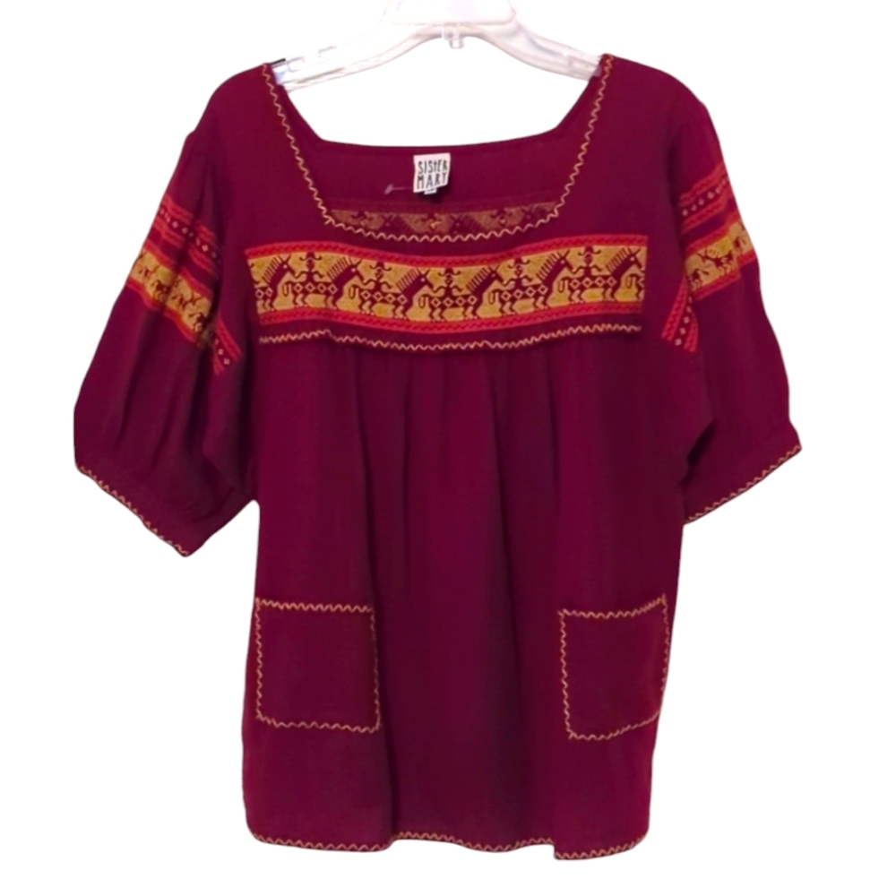NEW ANTHROPOLOGIE IVY JANE SISTER MARY TRIBAL EMBROIDERED TUNIC MEDIUM 🌸